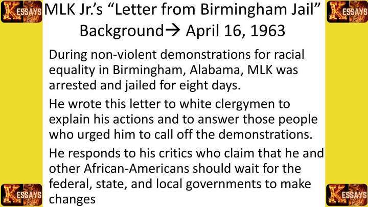 Critical Analysis of Letter from Birmingham Jail