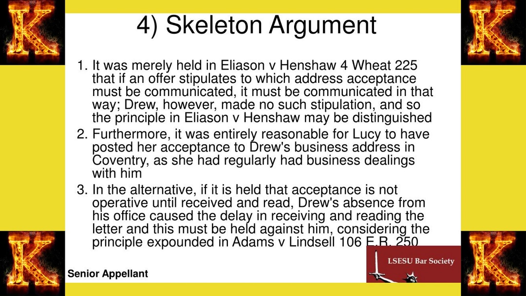 Skeleton Argument for a Case Summary Judgment